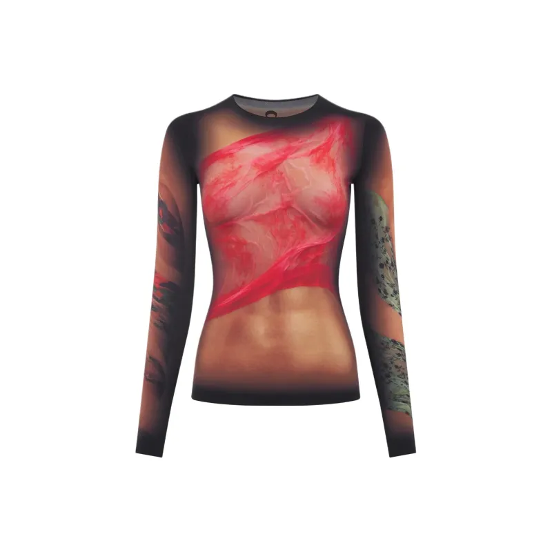 Marine Serre Draped Jersey Top-0