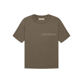 Fear Of God Essentials FW22 Drop Shoulder Sleeve T Shirt Women's Wood Coffee