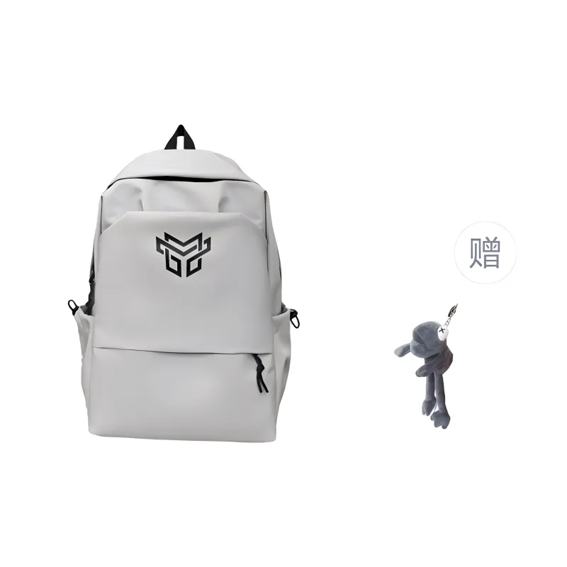 URBAN FOREST Nylon Backpack Unisex Black With White Logo/Black Logo/White/Gray/Blue-9