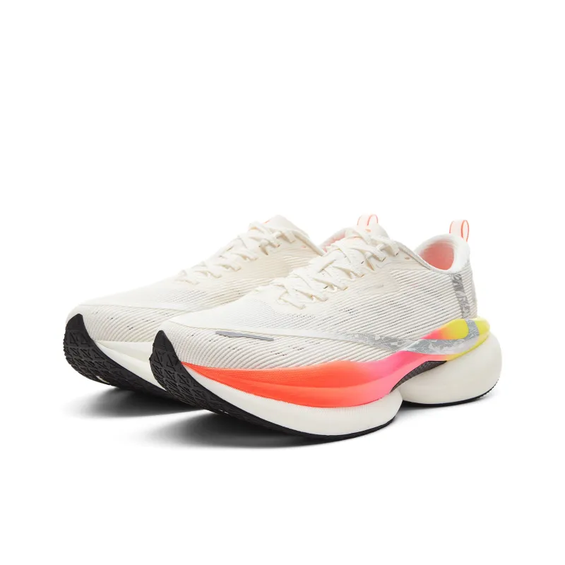 PEAK Cushioning, Slip Resistant, Abrasion Resistant, Rebound Low Top Running Shoes Men's Milk White Orange-2