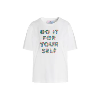 CHIARA FERRAGNI Slogan Printed Straight Hem T Shirt