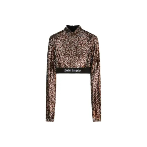 PALM ANGELS Sequin Embellished Cropped Top