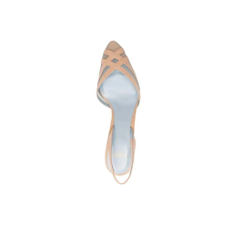 Valentino Impudance Slim Heel High Heels 9cm Women's Beige-4