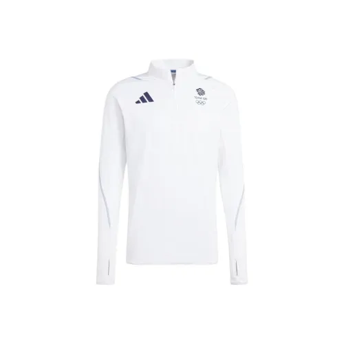 Adidas UK Training Top Olympics Collection TEAM GB TRAINING TOP Workout Clothing Men's White