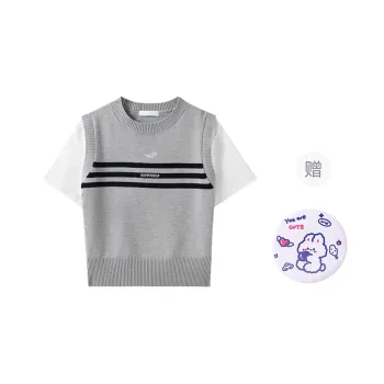 EVPGB Set in Sleeve T Shirt Women's Gray+Giveaway