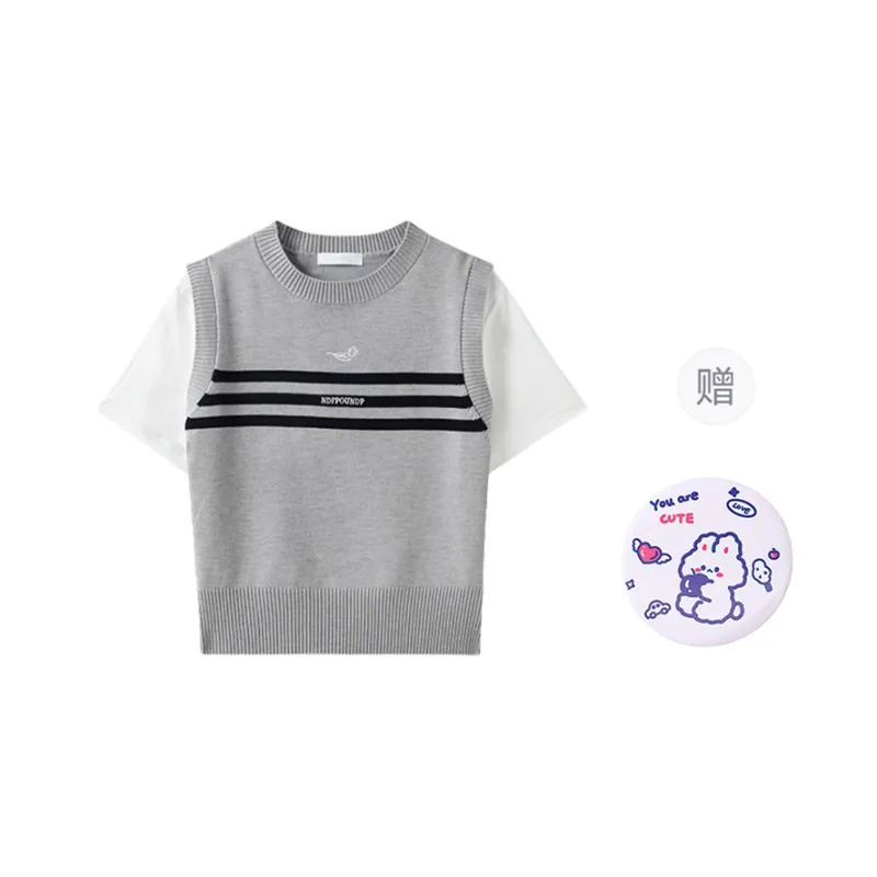 EVPGB Set in Sleeve T Shirt Women's Gray+Giveaway-0