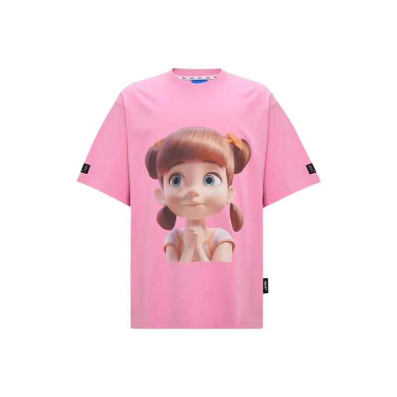 TSMLXLT Regular T-Shirt Women's Cherry Blossom Red Pink-0