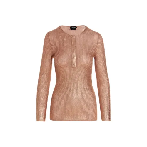 TOM FORD Metallic Ribbed-knit Top