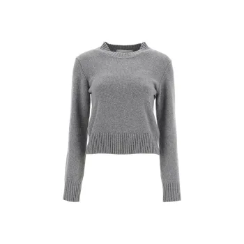 AMIPARIS Paris Ami De Coeur Logo Embroidered Knit Cropped Jumper