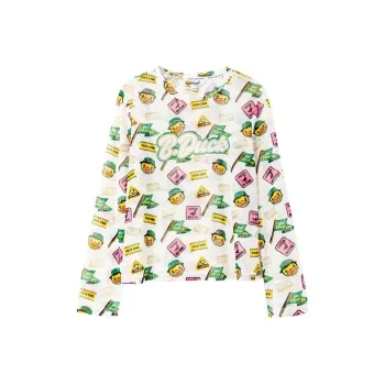 B.Duck T Shirt Women's Beige All Over Print