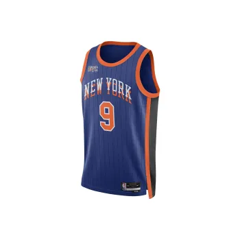 Nike Dri Fit Basketball Jerseys City Edition 2023/24 Season New York Knicks RJ Barrett No. 9 Size Men's Dark Blue