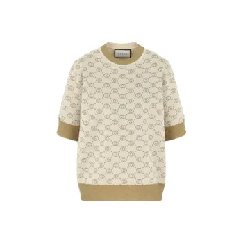 GUCCI G Jacquard Wool Mid Sleeve Sweater Yellow