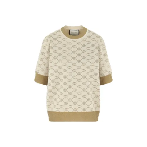 GUCCI G Jacquard Wool Mid Sleeve Sweater Yellow