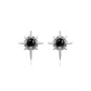 Black Zircon Eight-Pointed Star Stud Earrings[999 Fine Silver]