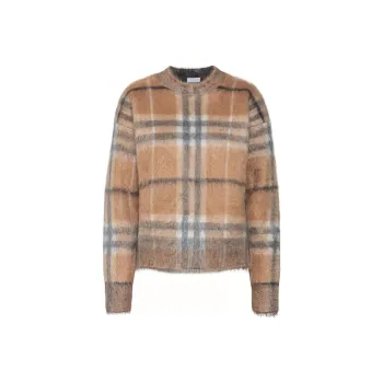 Burberry Women'ss Check Jacquard Woven Sweater Beige