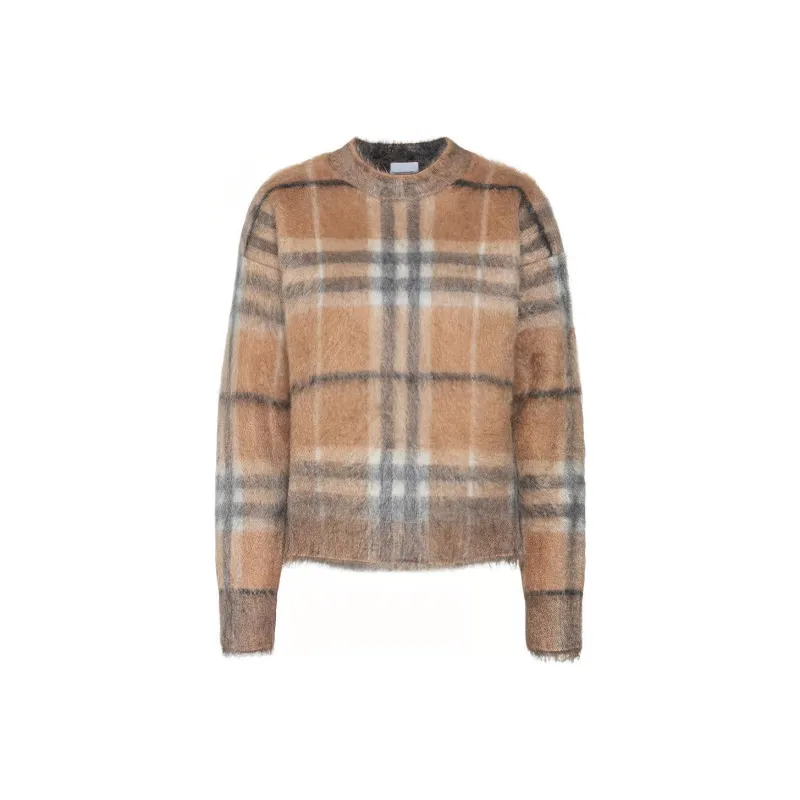 Burberry Women'ss Check Jacquard Woven Sweater Beige-0
