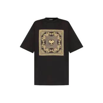 VERSACE Logo Printed Oversized T Shirt
