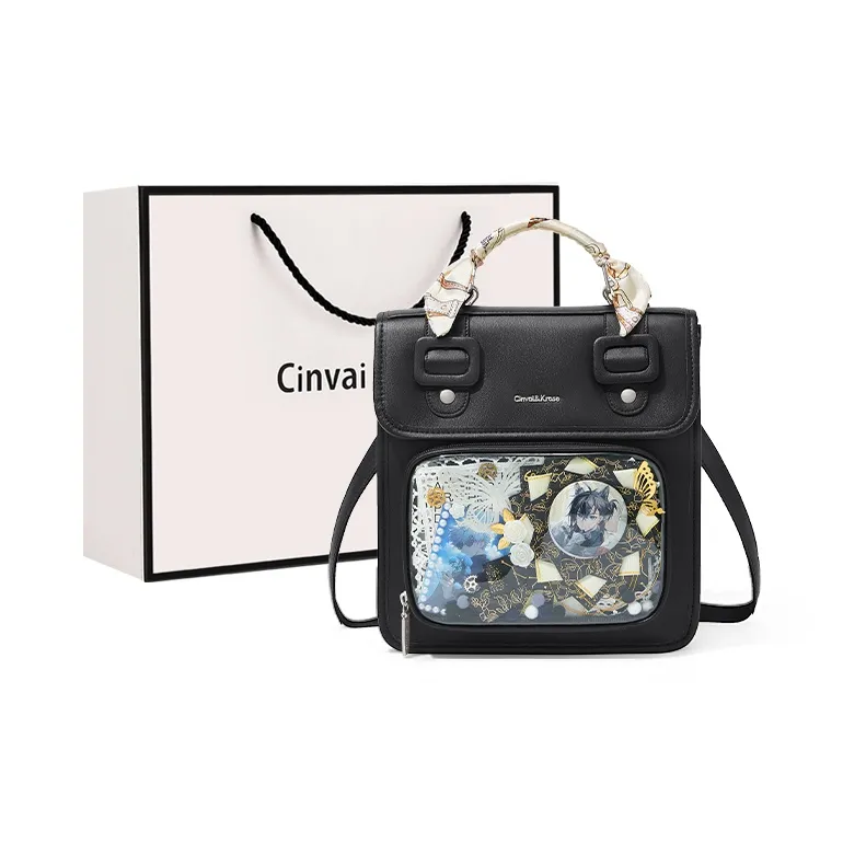 CinvaiKrose Synthetic Leather With PVC Backpack One Shoulder Crossbody Backpack Regular Women's-5