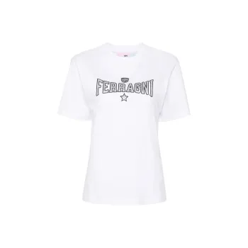 CHIARA FERRAGNI Glitter Logo-Printed Crewneck T-Shirt