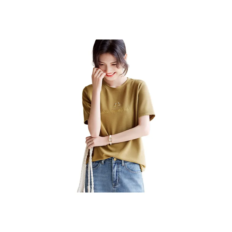 XWI T Shirt Women's Autumn Green Yellow-0
