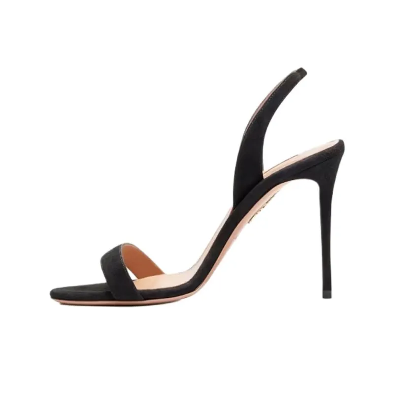 AQUAZZURA So Nude One Strap Sandals 10.5cm Women's Black-0