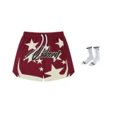 Burgundy+1 Pack Basketball Socks (Style Random Color)