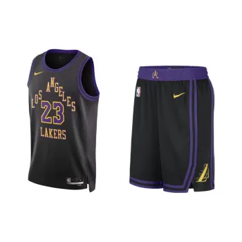 Nike NBA Basketball Suit SW Fan Edition 23 24, Los Angeles Lakers, LeBron James Size 23 Men's Black