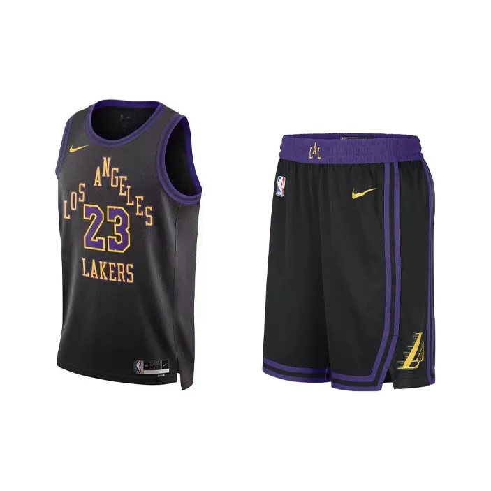 Nike NBA Basketball Suit SW Fan Edition 23 24, Los Angeles Lakers, LeBron James Size 23 Men's Black-0