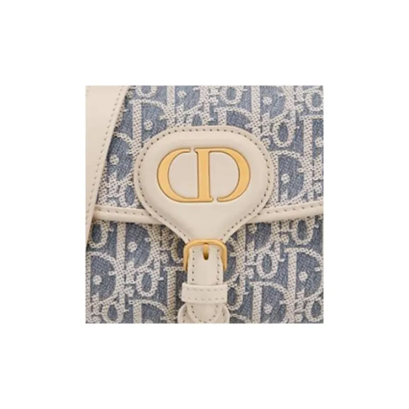 DIOR Bobby East West Cotton Shoulder Bag Unisex Blue-5