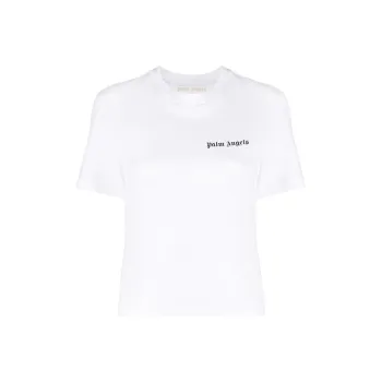 PALM ANGELS Logo Printed Straight Hem T-Shirt