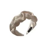 White (Wide-Edge Gathered Headband)