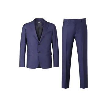 Zegna SS24 Business Suit Men's Dark Blue