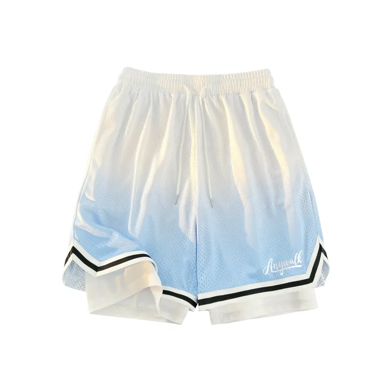 Anywalk Basketball Shorts Unisex Black White Gradient-6