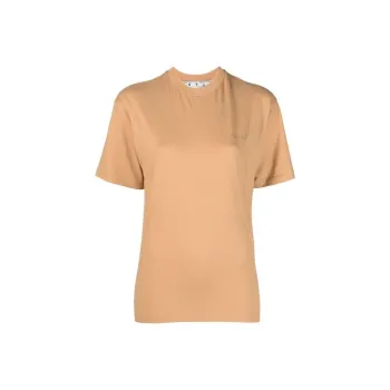 OFF WHITE Diagonal Regular T Shirt Brown