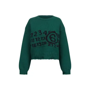 MM6 Maison Margiela Logo intarsia Distressed effect Jumper