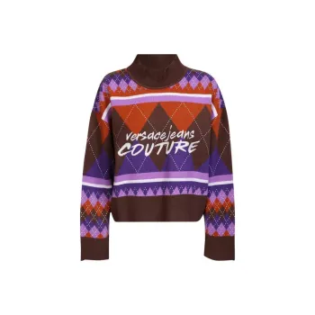 VERSACE JEANS COUTURE Logo-Embroidered Knit Jumper