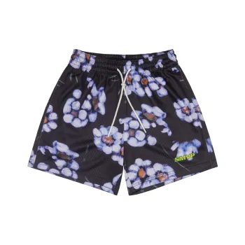BKCXZICE Basketball Shorts Unisex Ink Wash Flowers