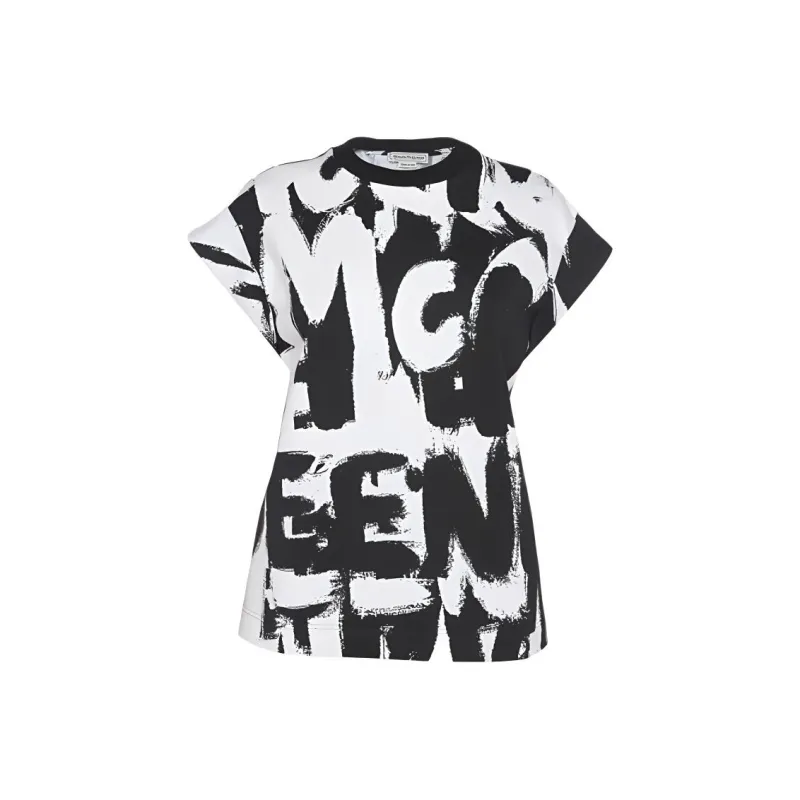 Alexander McQueen T Shirt Women's Black White-0
