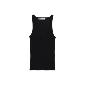 ZARA Tank Tops Women's Black