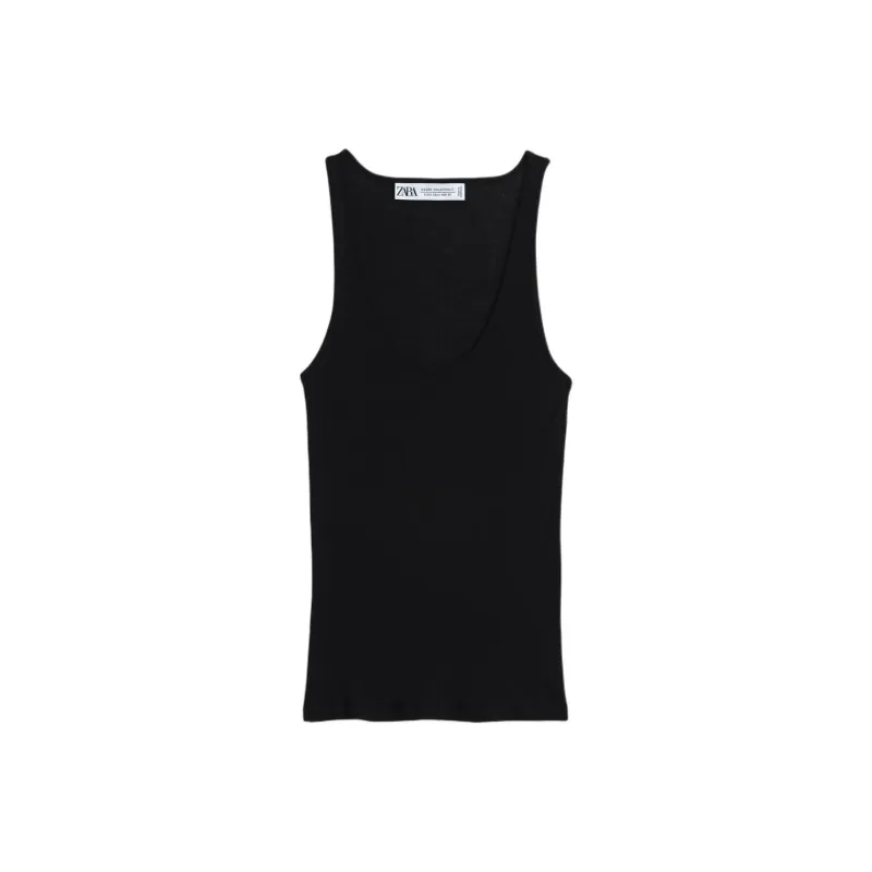 ZARA Tank Tops Women's Black-0