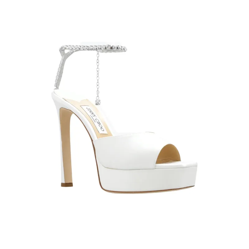Jimmy Choo Saeda One Strap Sandals Women's White-1