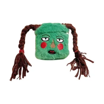 Sopi Compatibility With Apple AirPods 4/2/3/4th Generation/AirPods Pro/Pro 2 Plush Quirky Braid Emoji Headphone Cases