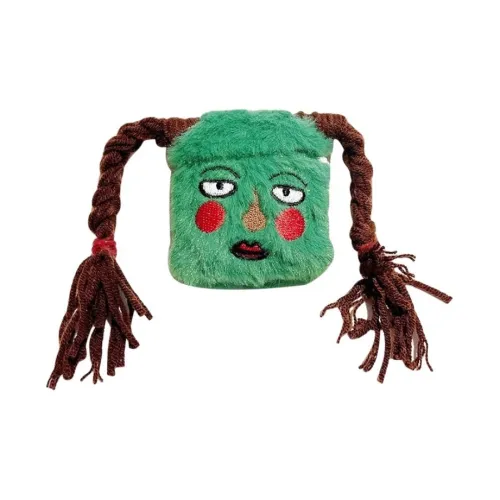 Sopi Compatibility With Apple AirPods 4/2/3/4th Generation/AirPods Pro/Pro 2 Plush Quirky Braid Emoji Headphone Cases