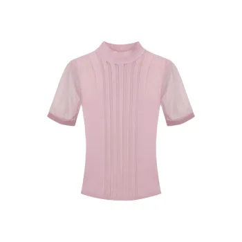 Elisabetta Franchi Transparency Detailed High Collared Top