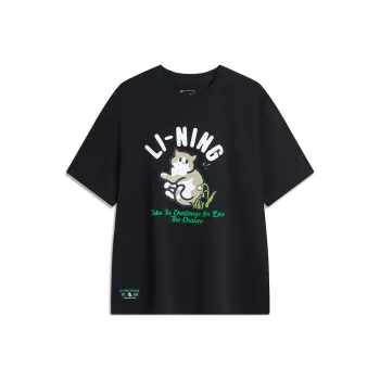 LiNing Drop Shoulder Sleeve T Shirt Women's Black