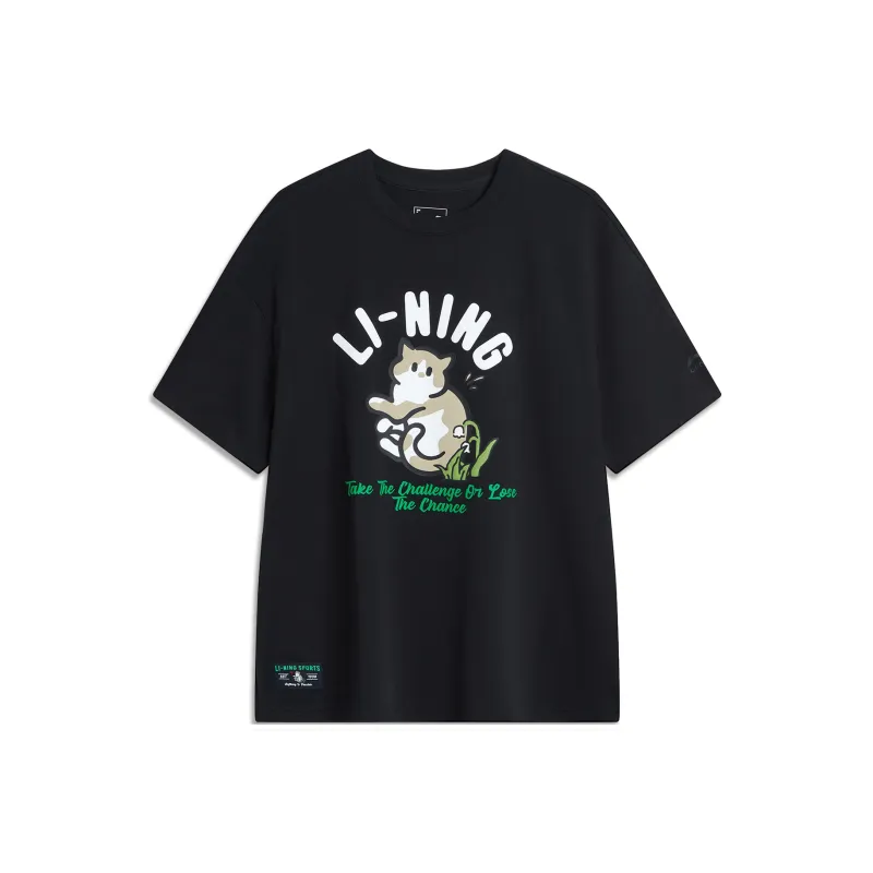 LiNing Drop Shoulder Sleeve T-Shirt Women's Black-0