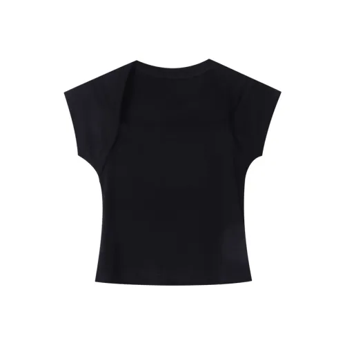 CHARM PICK Blue Sleeve T-Shirt Women's Black