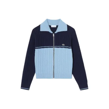 LACOSTE Sweater Women's Light Blue/navy Blue