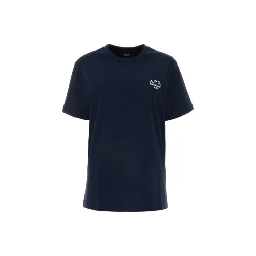 A.P.C Logo Embroidered Crewneck T Shirt