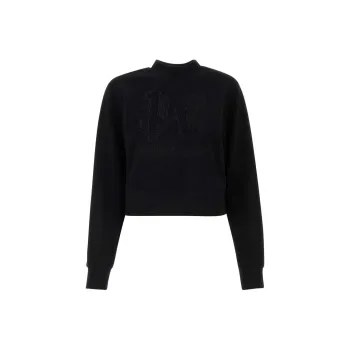PALM ANGELS Monogram Statement Crew Black